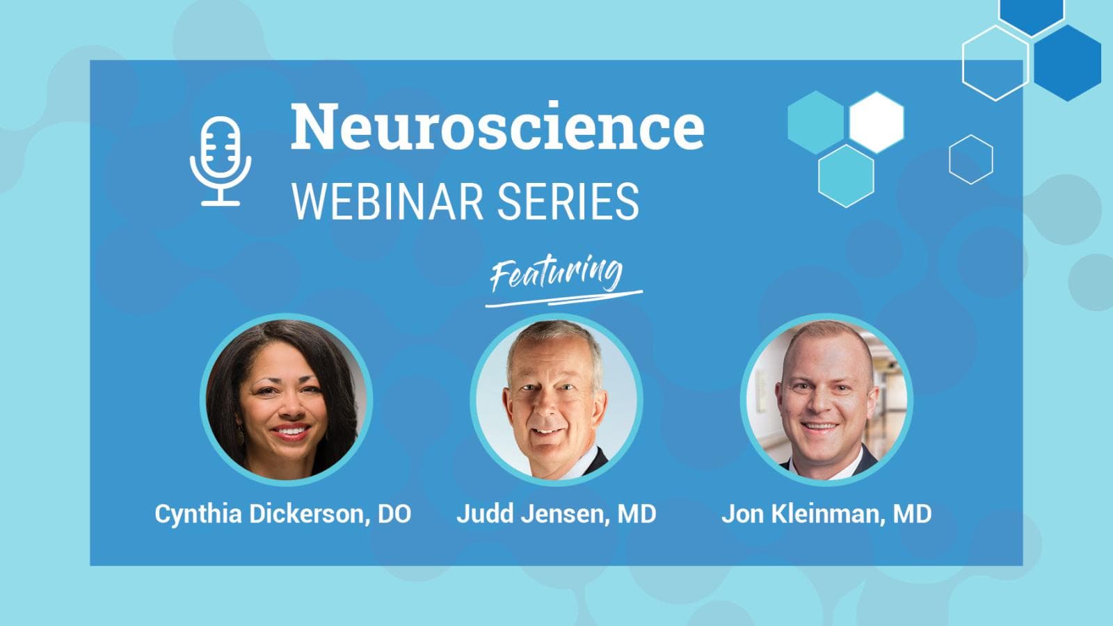Webinar thumbnail showing Drs. Dickerson, Jensen, and Kleinman